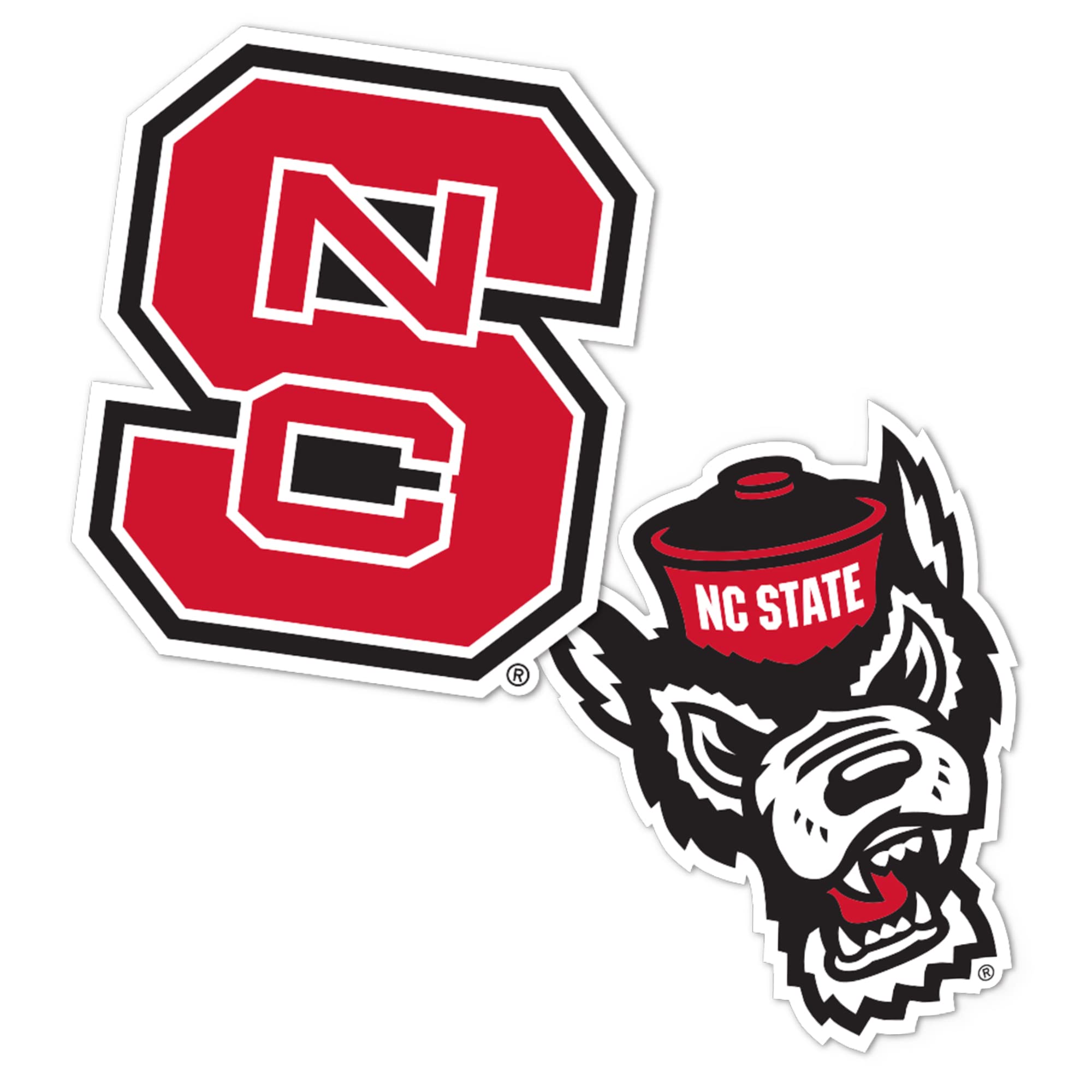 Desert Cactus North Carolina State University Sticker Wolfpack NC State NCSU Vinyl Decal Laptop Water Bottle Car Scrapbook Sheet (4 Inch Set V1)