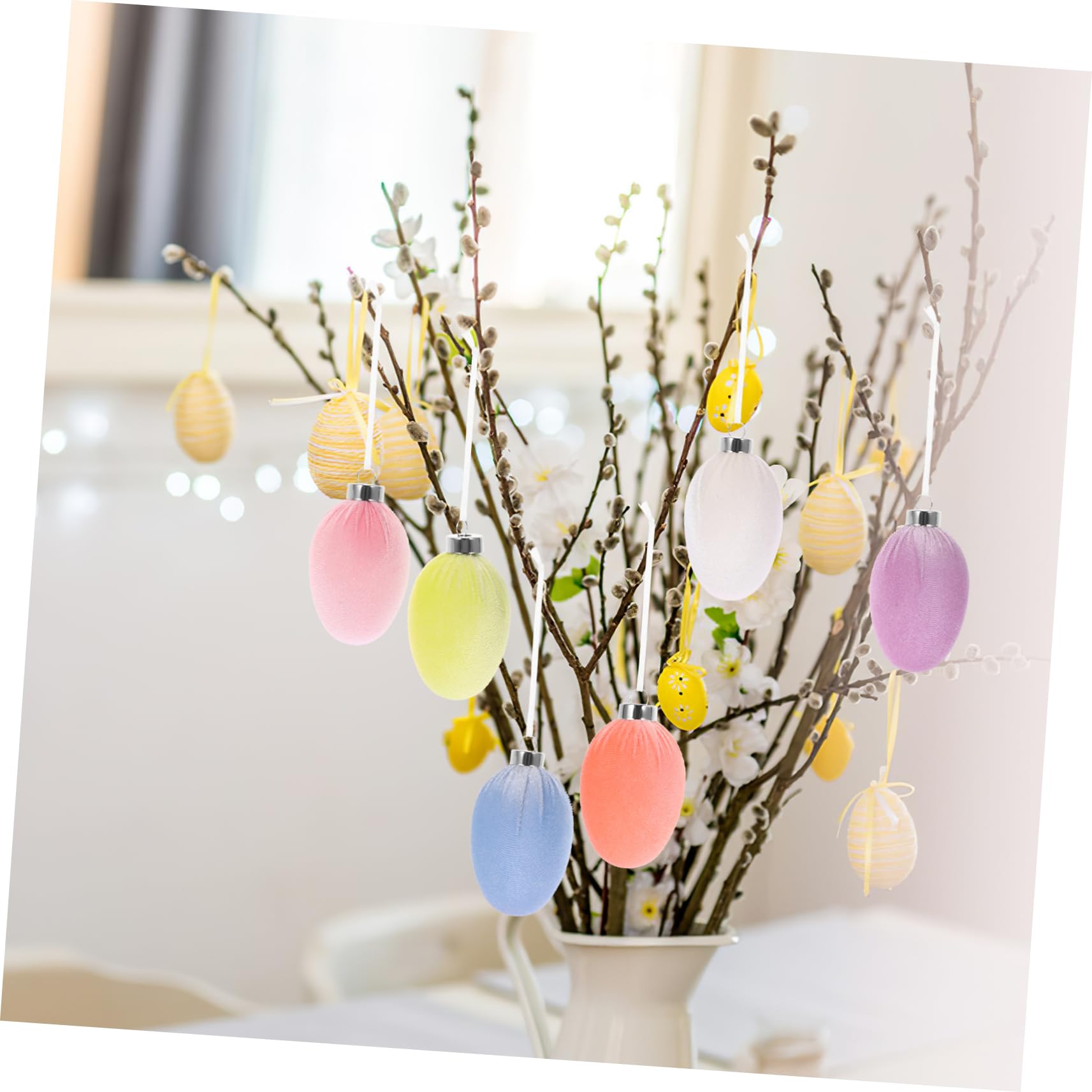 Alipis STK Ostereier Osterei-Dekorationen Ostern-anhänger Ostern Hängende Türverzierung Festival-Szene Hängende Deko-stütze Eiförmiger Türanhänger Festliche Einrichtung Plastik