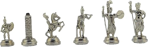 Miniatura 3 de (Sin tablero) Figuras históricas de Roma Piezas de ajedrez de metal, tamaño mediano, tamaño King 2.8 pulgadas (solo piezas)