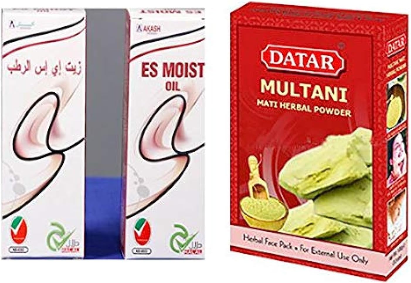 Akash ES Moist Oil 100ml - For Face, Body, With Datar Multani Mitti 100gm