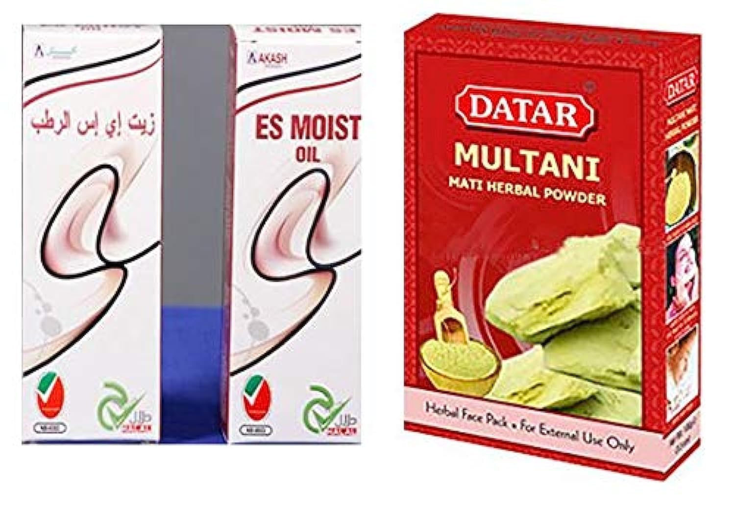 Akash ES Moist Oil 100ml - For Face, Body, With Datar Multani Mitti 100gm