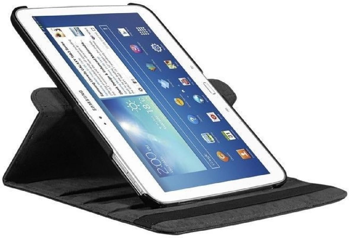 Kingsource 360 Rotating Stand Cover Wake & Sleep Function PU Leather Case Compatible for Samsung Galaxy Tab 4 10.1 (SM-T530NU) Color Black