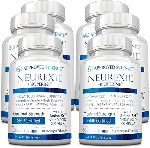 Approved Science Neurexil - Soporte nootrópico natural con DMAE - Mejora la función cerebral, agudiza la claridad, aumenta la memoria - L-tirosina,