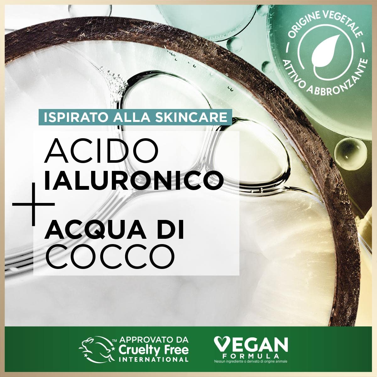 Garnier Gocce Viso Autoabbronzanti Natural Bronzer, Per un'Abbronzatura Naturale e Luminosa, A Rapido Assorbimento, Azione Idratante, Con Acido Ialuronico e Acqua di Cocco, Ambre Solaire, 30 ml