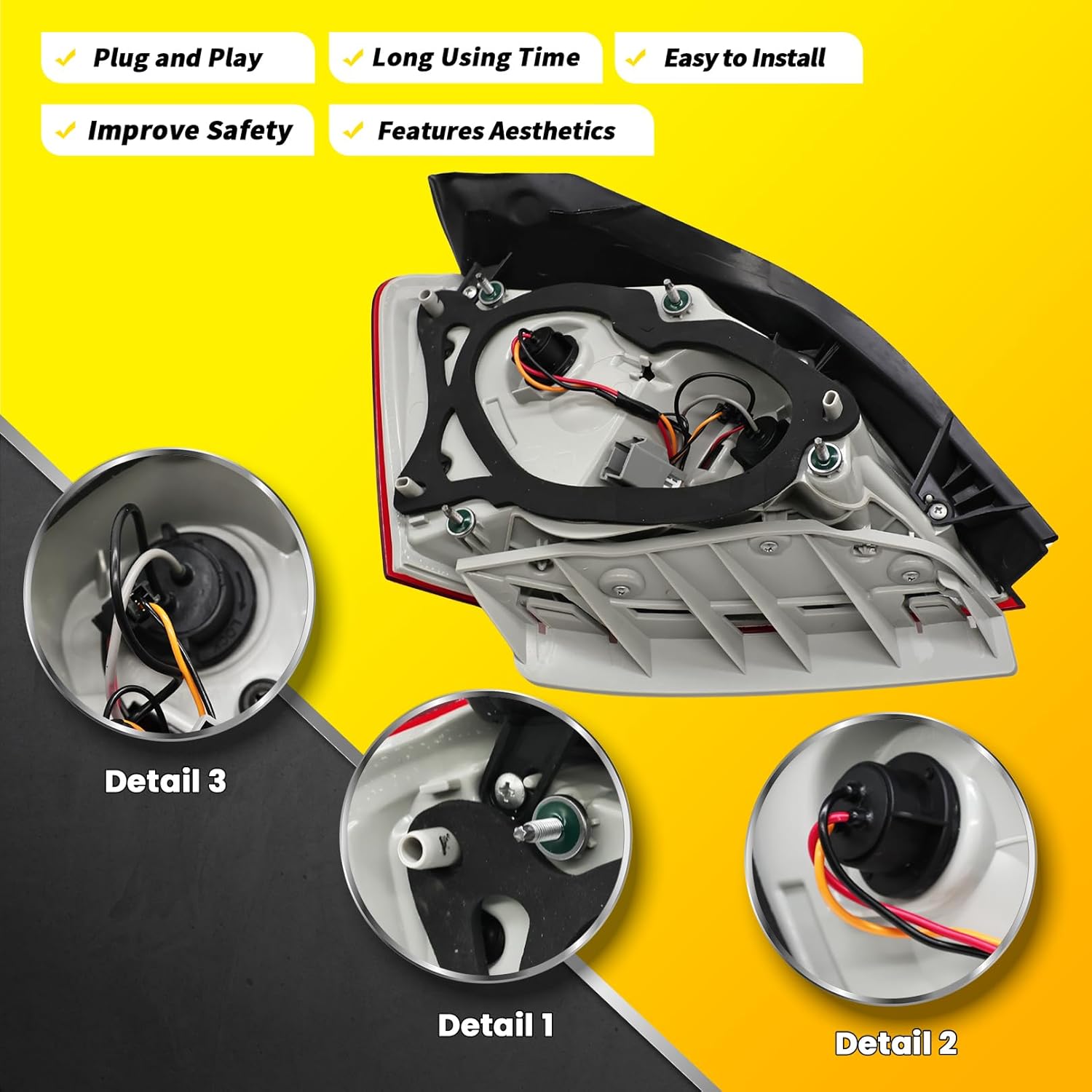 Right Outer Tail Light Assembly Compatible with Impala 2014-2020 Rear Brake Lamp Passenger Side 84247727 84527171 GM2805116 (Right)