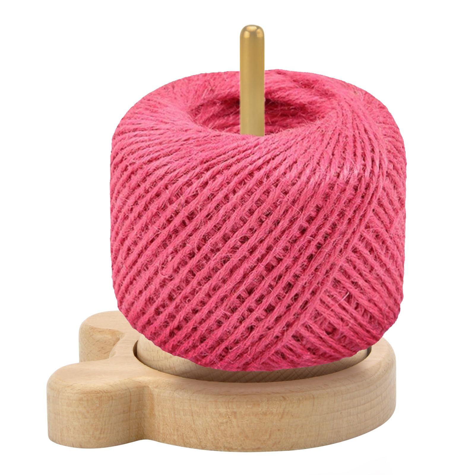 Porte-fil Double Rotatif Magnétique En Bois - Support Boule De Laine, Vintage, Capacité 550 G Par Côté