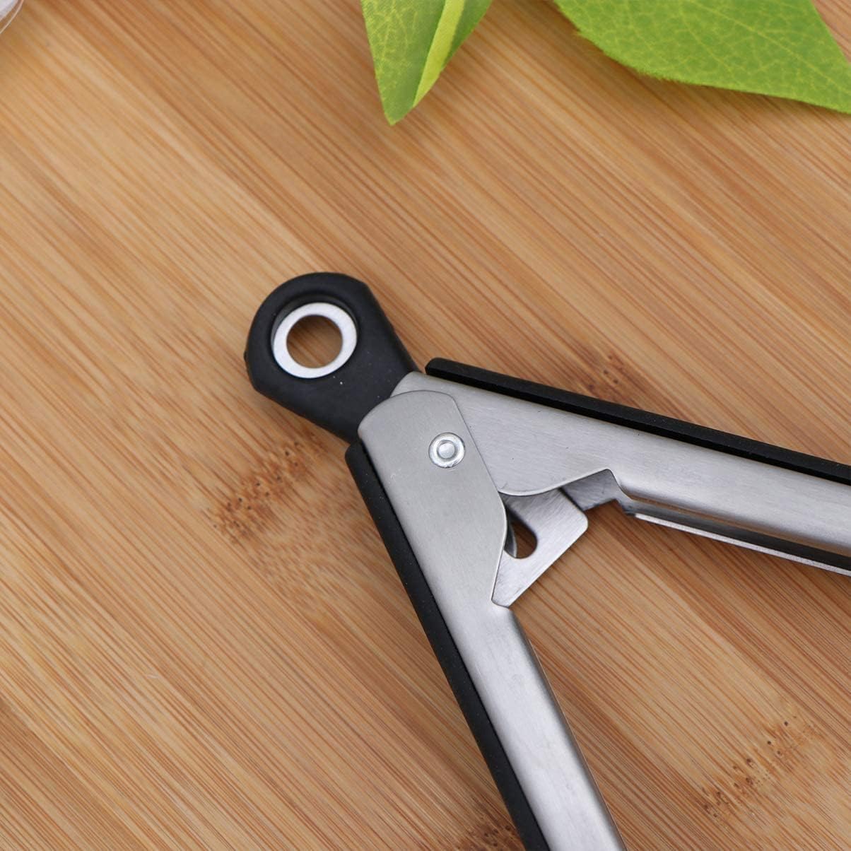 Stainless Steel Food Tongs 9 Inches Bread Toaster Tongs with Hole Salad Buffet Clip Cooking Tongs Barbeque Tongs Tongs(Size 1)