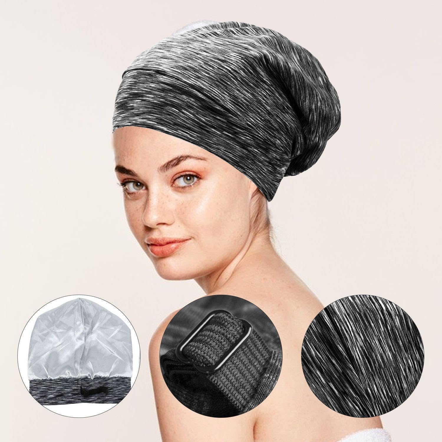 1 Piece Striped Nightcap, Elastic Nightcap, Adjustable Nightcap, Soft Nightcap, Warm Hat, Outdoor Hair Hat - Image 3
