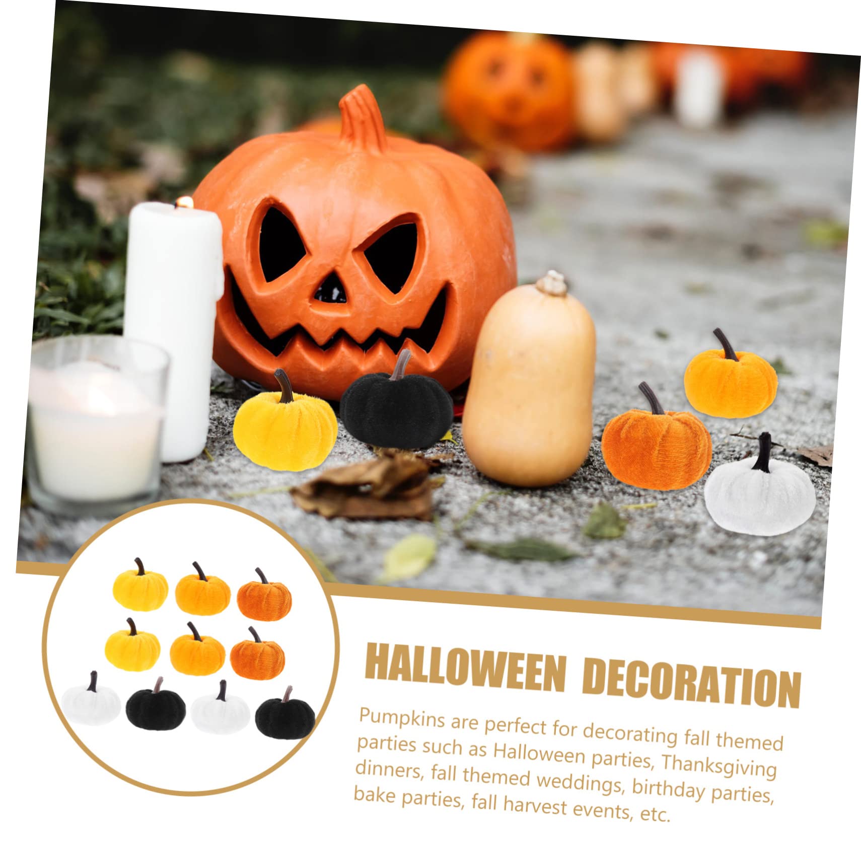 ABOOFAN 5 Set Zucca Di Flanella Decorazioni Di Halloween Decorazioni Autunnali Oggetti Di Scena Per Torte Nel Bosco Zucche Artificiali in Tessuto Zucche Artigianali Stoffa 10 Pezzi*5