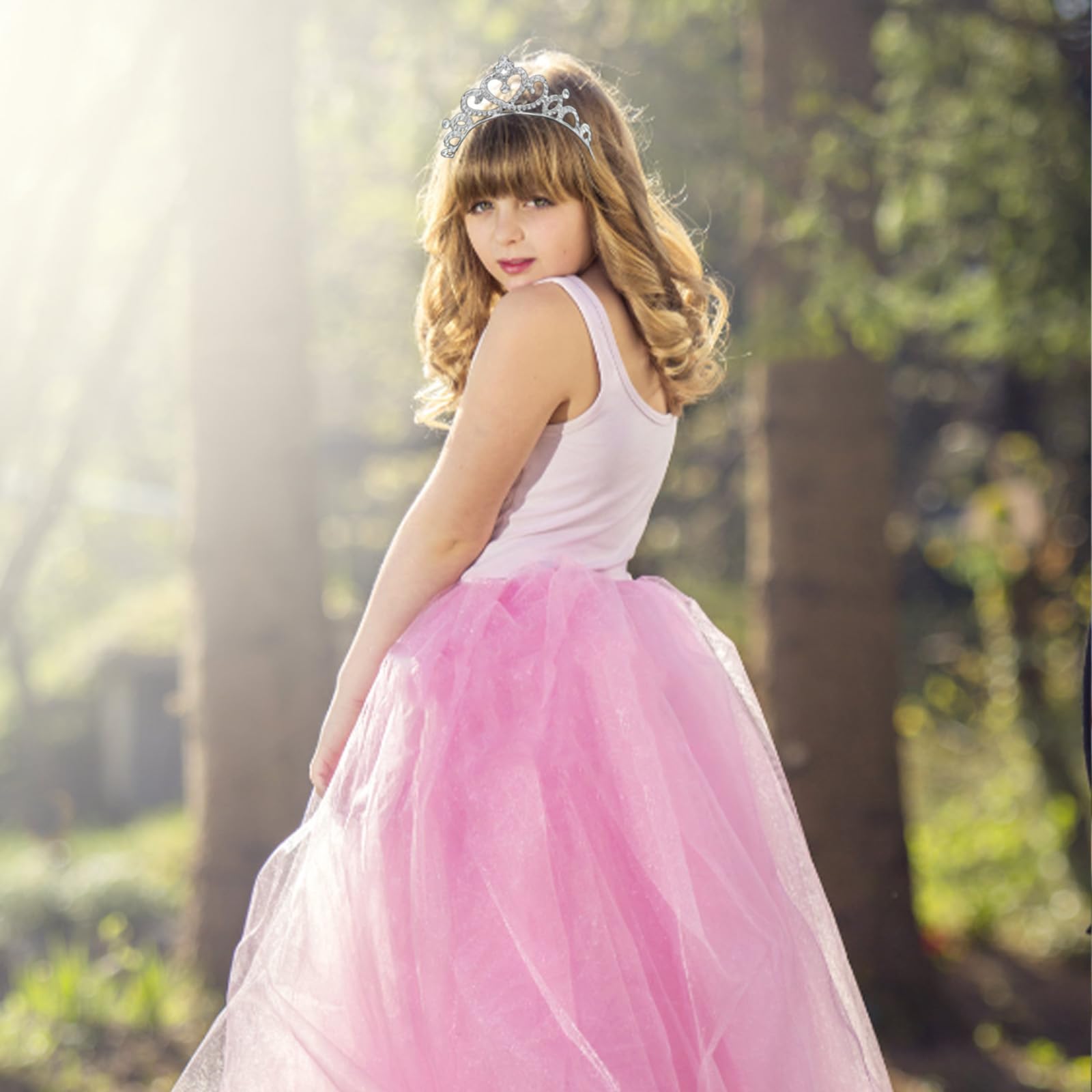 Lot de 10 diadèmes de princesse élégants en vrac avec strass pour Noël, Halloween, anniversaire, bal de fin d'année, mariage, soirée entre filles et femmes – Argenté