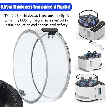 110V 150W Lab Planetary Ball Mill Machine, Desktop High-Speed & Low-Noise Ball Grinder with Digital Control, 4x100mL Jars Capacity, for Dry/Wet/Vacuum Grinding (Jars & Balls Not Included)
