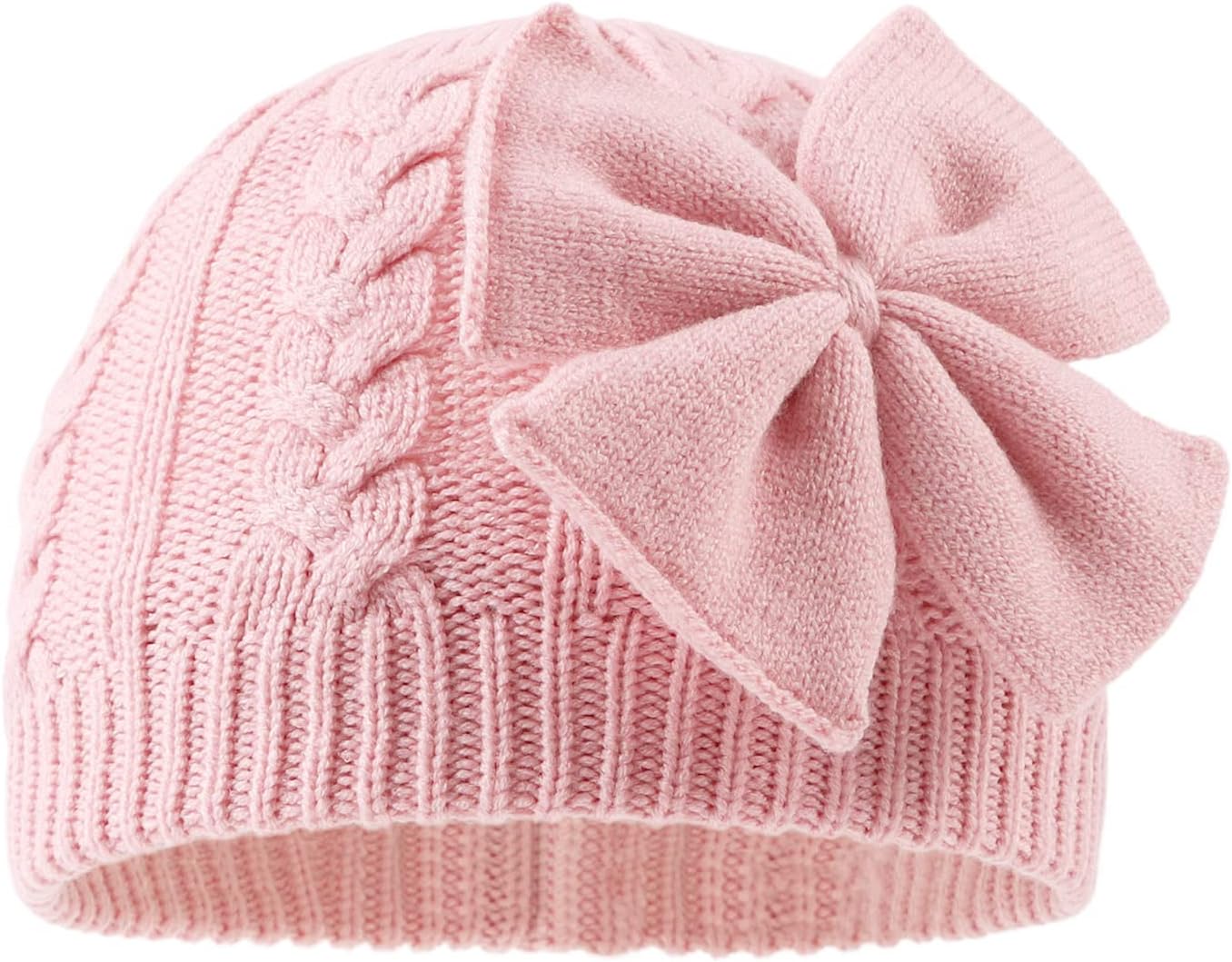 JANGANNSA Winter Warm Knitted Baby Hat for Girls Cotton Lined Infant Toddler Hat Autumn Cute Bow Classic Girls Beanie 0-6Y - Image 2