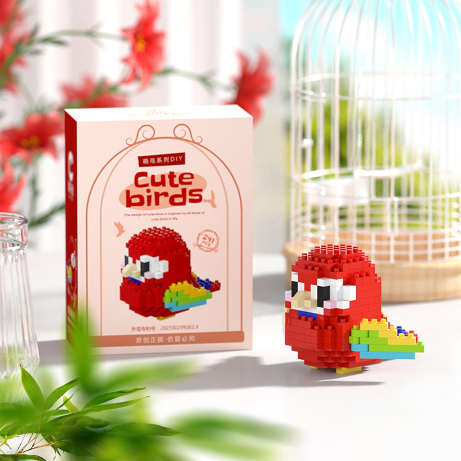 Amazon.co.jp: 鳥 積み木 大人用 ミニビルディングブロック 鳥 