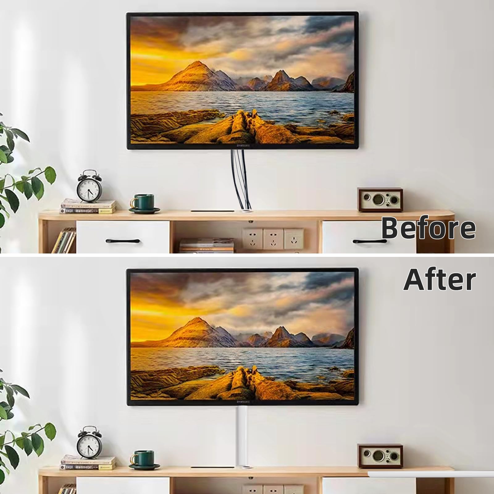 Nasconditore per cavi da 118" per TV a parete,Nasconditore di cavi adesivo per parete,Kit di canaline per nascondicavo fili,Correttore di cavi in silicone flessibile per ufficio domestico,L 1,08 "× H