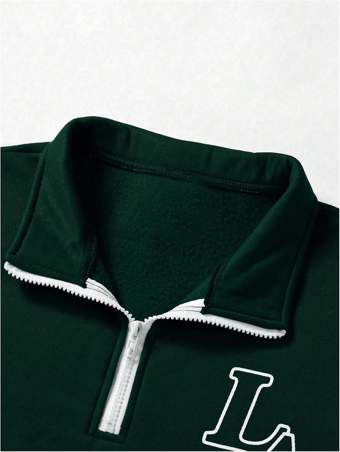 SHENHE Men's Quarter Zip Pullover Color Block Letter Graphic Vintage Sweatshirt Streetwear - Image 4