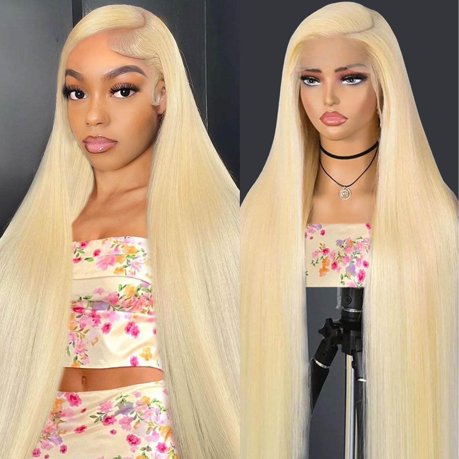 ELYCONT 32 Inch 613 13x6 Lace Front Wig Human Hair200 Density Blonde Wig Human Hair Straight 13x6 HD Lace Front Wigs Human Hair Pre Plucked 613 Blonde