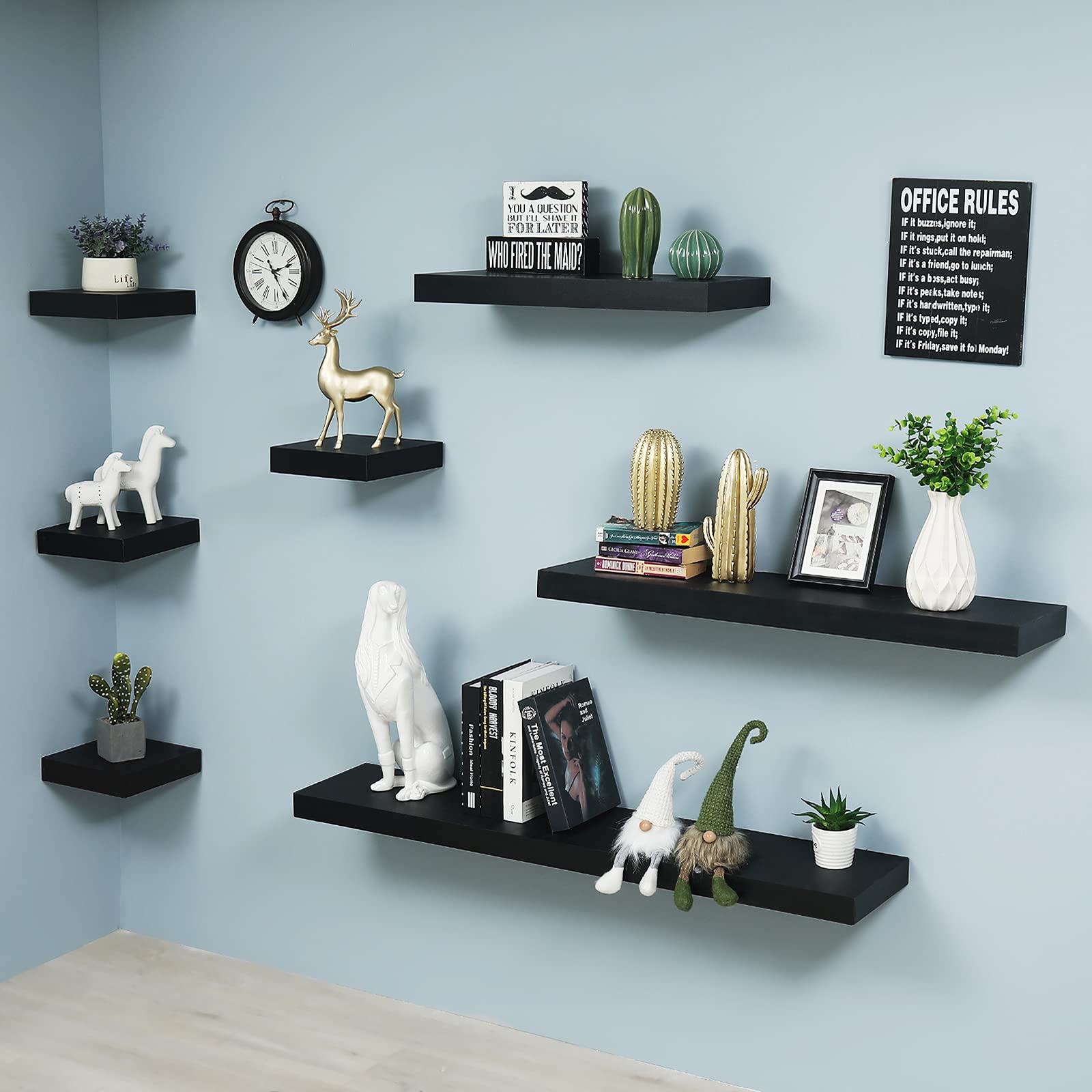 Buy WELLAND 48 inch Black Miassion Floating Shelves for Wall, Bathroom