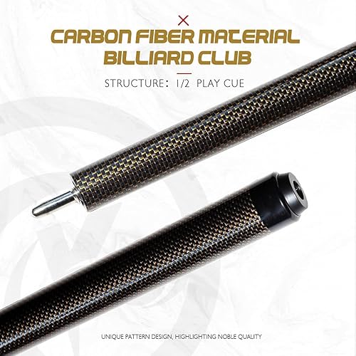 Miniatura 4 de Taco de piscina profesional de fibra de carbono de 58 pulgadas, estructura de 12 con conector de liberación rápida de 3 dientes, punta de cuero de