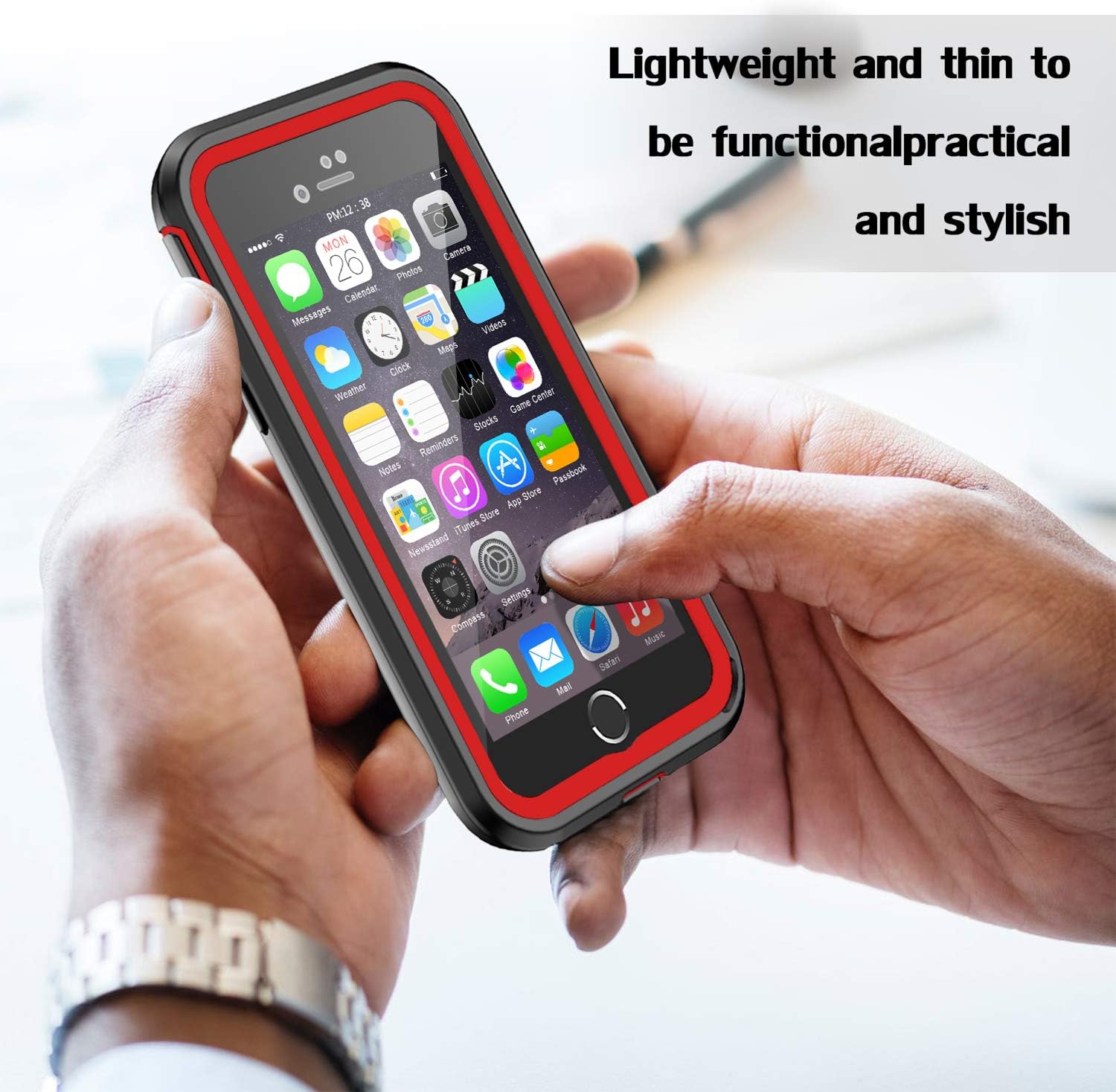 ImpactStrong for iPhone SE 2022 Case/iPhone SE 3 Case 2022 / iPhone SE 2020 Heavy Duty Ultra Protective Full-Body Phone Case with Built-in Screen Protector Full Body Cover (Red)
