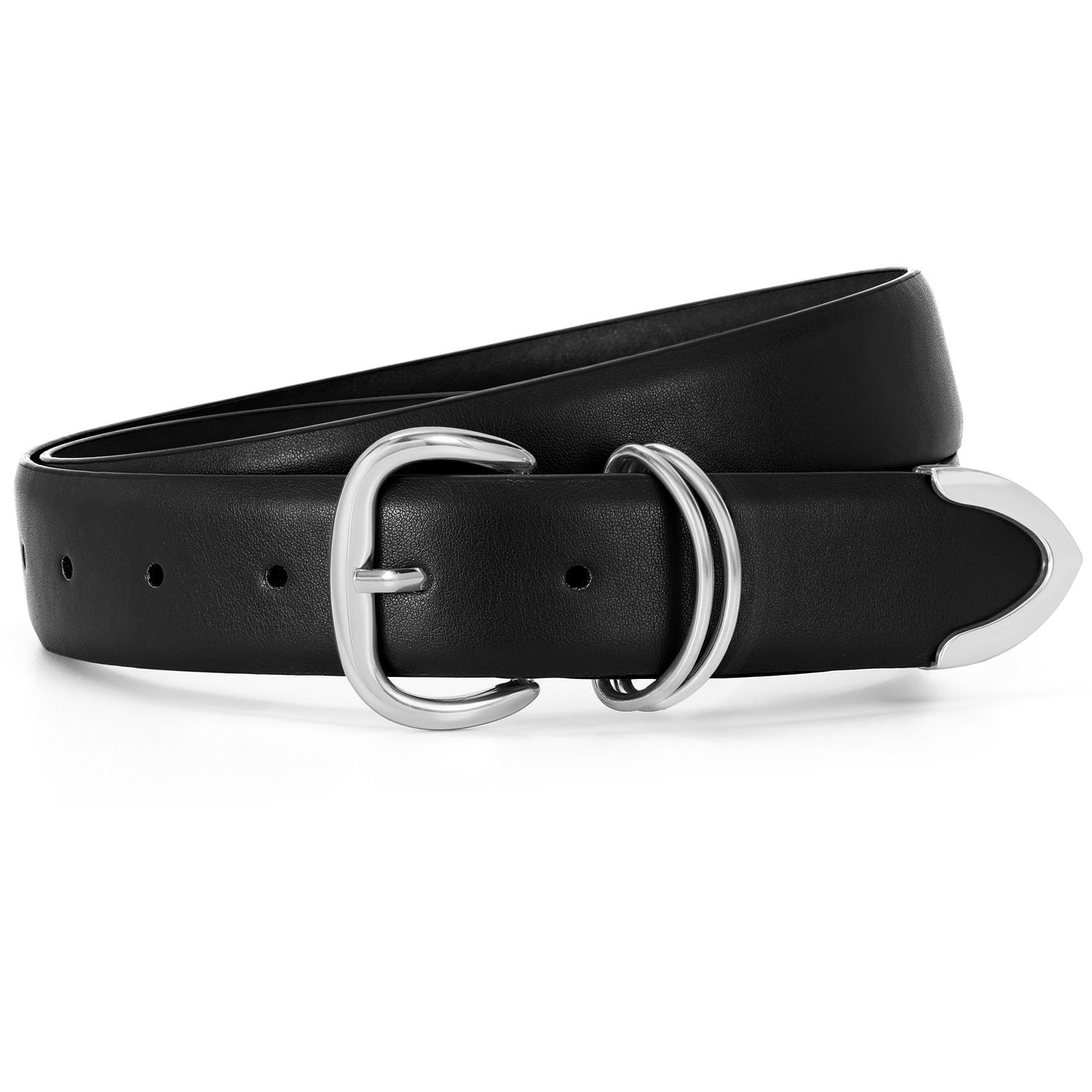 WHIPPY Women Leather Belts for Jeans Pants Dress Fashion Gold Buckle Ladies Waist Belt Casual Women Belts
