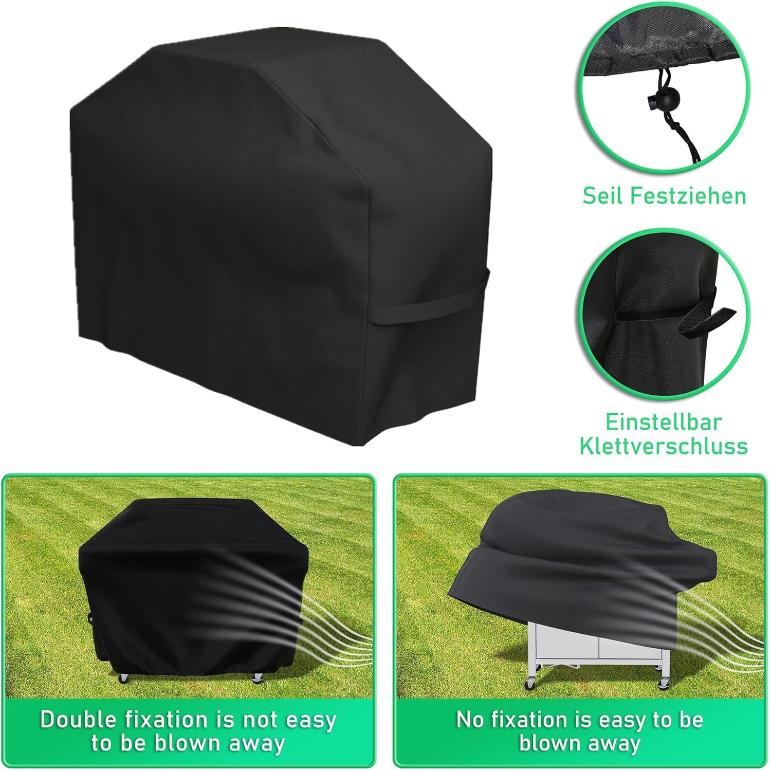 BBQ Cover,Barbecue Covers,BBQ Covers Waterproof Heavy Duty Large,Barbecue Cover,BBQ Covers-Oxford Fabric Waterproof (145X61X117) - 5