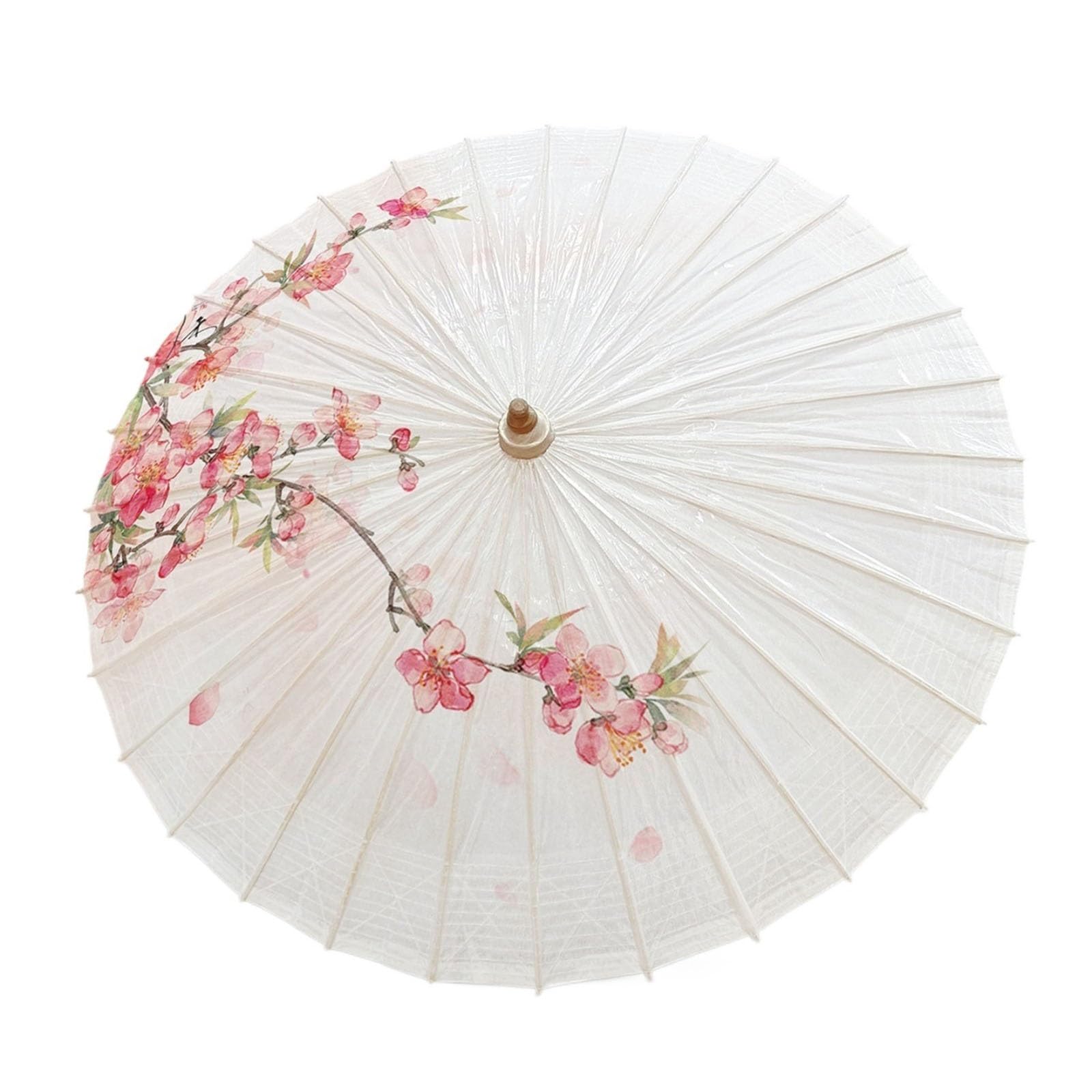 Papierowy Parasol Ręcznie Robione Olej Tungowy Parasol Chiński | Składane Odporne Na Deszcz Ochrona Przed Słońcem Japoński Parasol Do Cheongsam Kempingu Fotografii(Half,100cm,U)