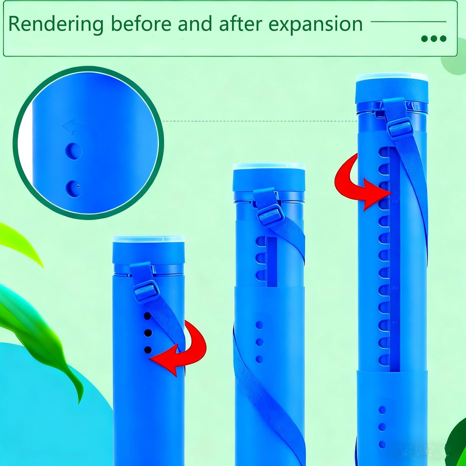 8 Pcs Expandable Poster Tube with Shoulder Strap, Plastic Document Storage Holder Expand from 24 to 40 Inches, Portable Document Tube for Artworks, Blueprints, Drafting and Scrolls (4 Colors)