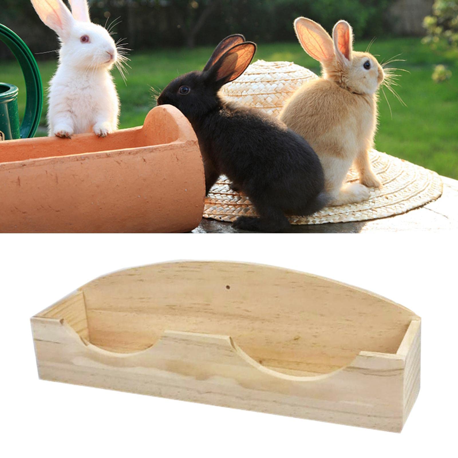 Langlebiges Holz Kaninchen Feeder Futterkrippe Käfig Schweine Hase Haustier