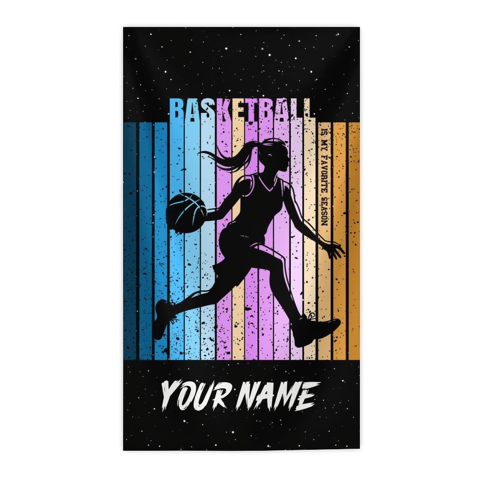 UNIKITTY Kids Beach Towel, Personalized Basketball Beach Towel, 30"x60" Quick Dry Vacation Essentials for Pool Travel Swim, Custom Name Gifts for