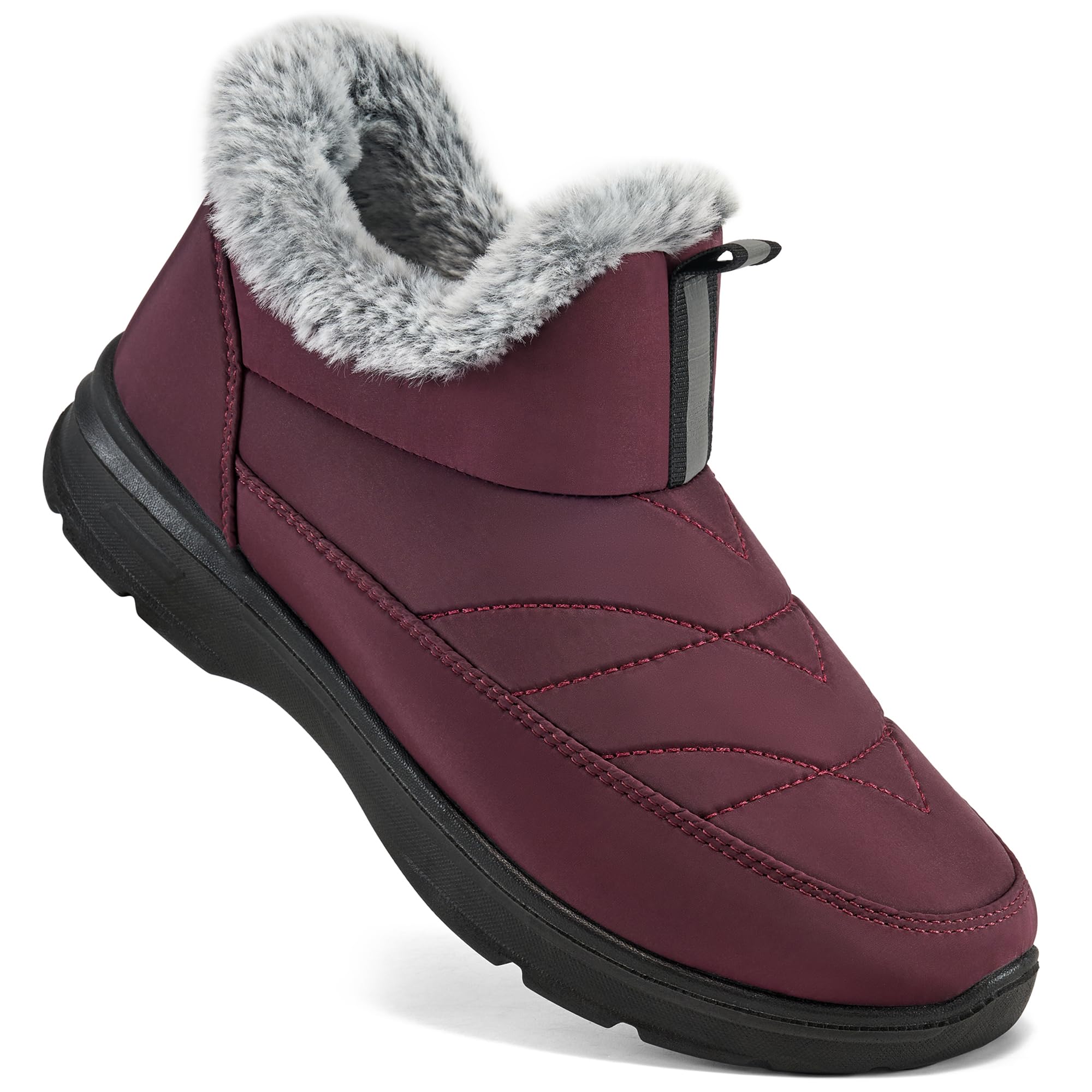 EcetanaWomens Boots Snow Winter Shoes Warm Ankle Booties with Fur Lined Comfortable Outdoor Waterproof Slip on Boots for Women