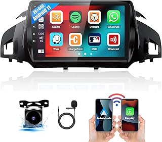 2+64G CAMECHO Android 11 Car Stereo for Ford Escape 2013-2019 Ford Kuga 2012-2018, Built-in Wireless Carplay Android Auto GPS HiFi FM RDS+AHD Backup Camera
