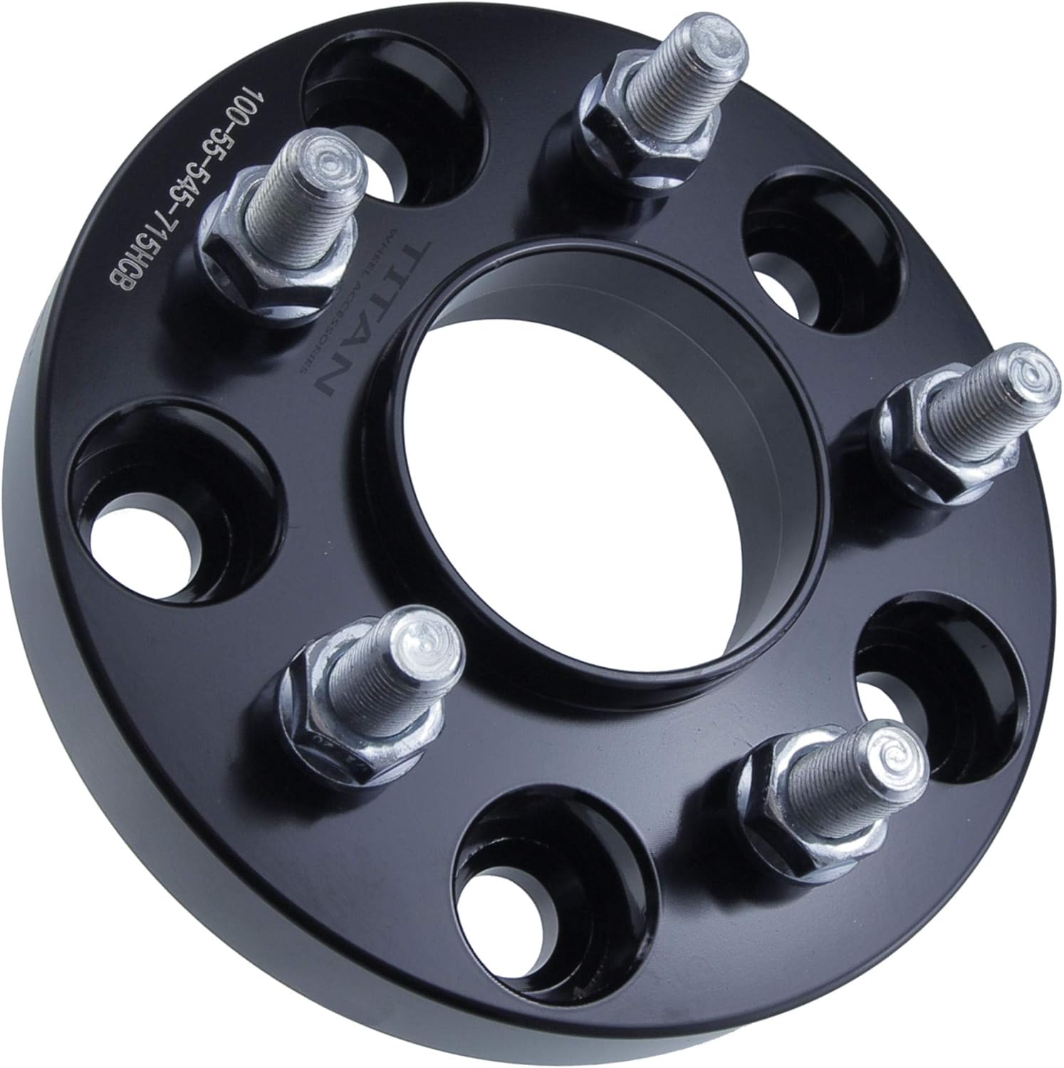 1" 5x5 to 5x4.5 Hubcentric Wheel Adapters - Fits Jeep Wrangler TJ YJ KK SJ XJ MJ Wheels on JK JKU Wrangler - 1 Inch (25mm), 71.5 Hub, 1/2x20 Studs - Set of 4 - Black