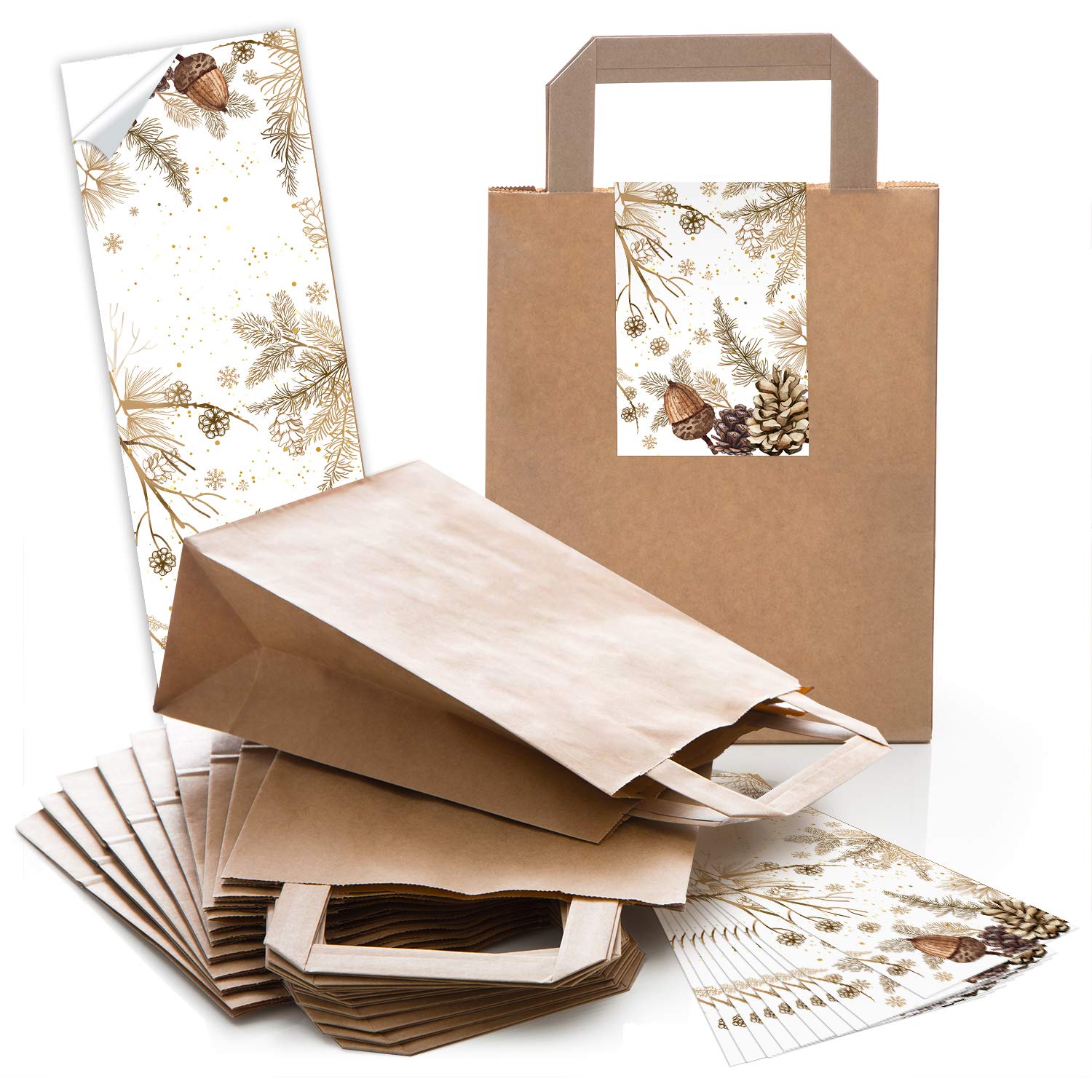 Logbuch-Verlag Lot De 25 Sacs En Papier Jaune - 18 X 8 X 22