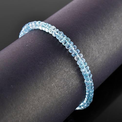 Miniatura 10 de Natural Sky Blue Larimar Gemstones Bolo Bracelets, Dolphin Stone, Chakra Healing Crystals Jewelry, Rhodium Plated 925 Sterling Silver, Adjustable