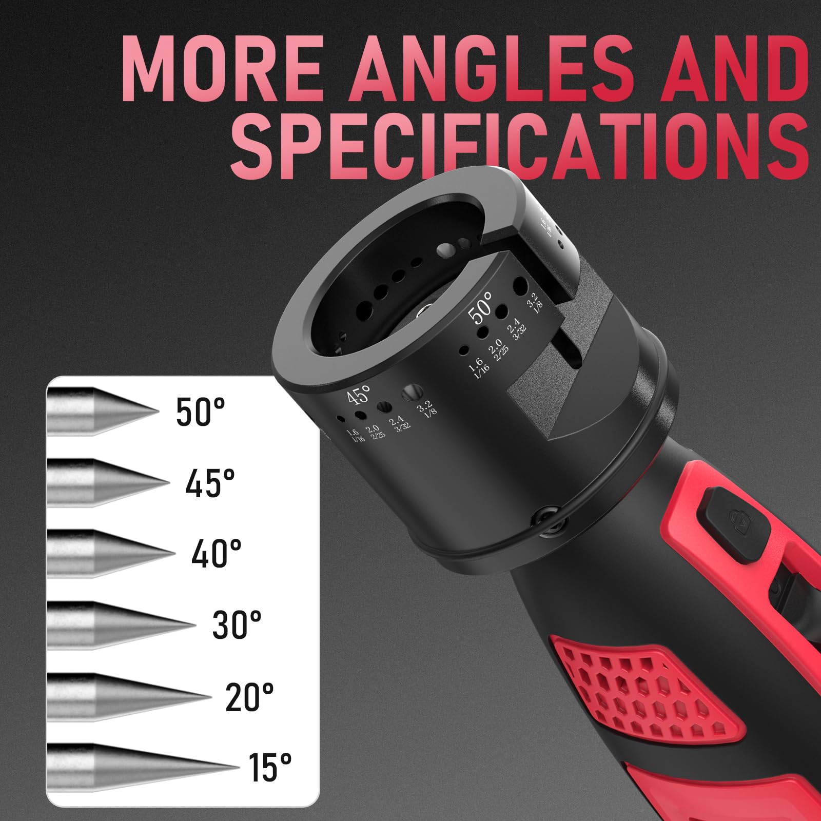 YESWELDER Affilatrice a elettrodo in tungsteno per saldatura TIG, portatile elettrico con display a LED, strumento rotante senza fili per saldatura TIG con scanalatura piatta per blocco di macinazione