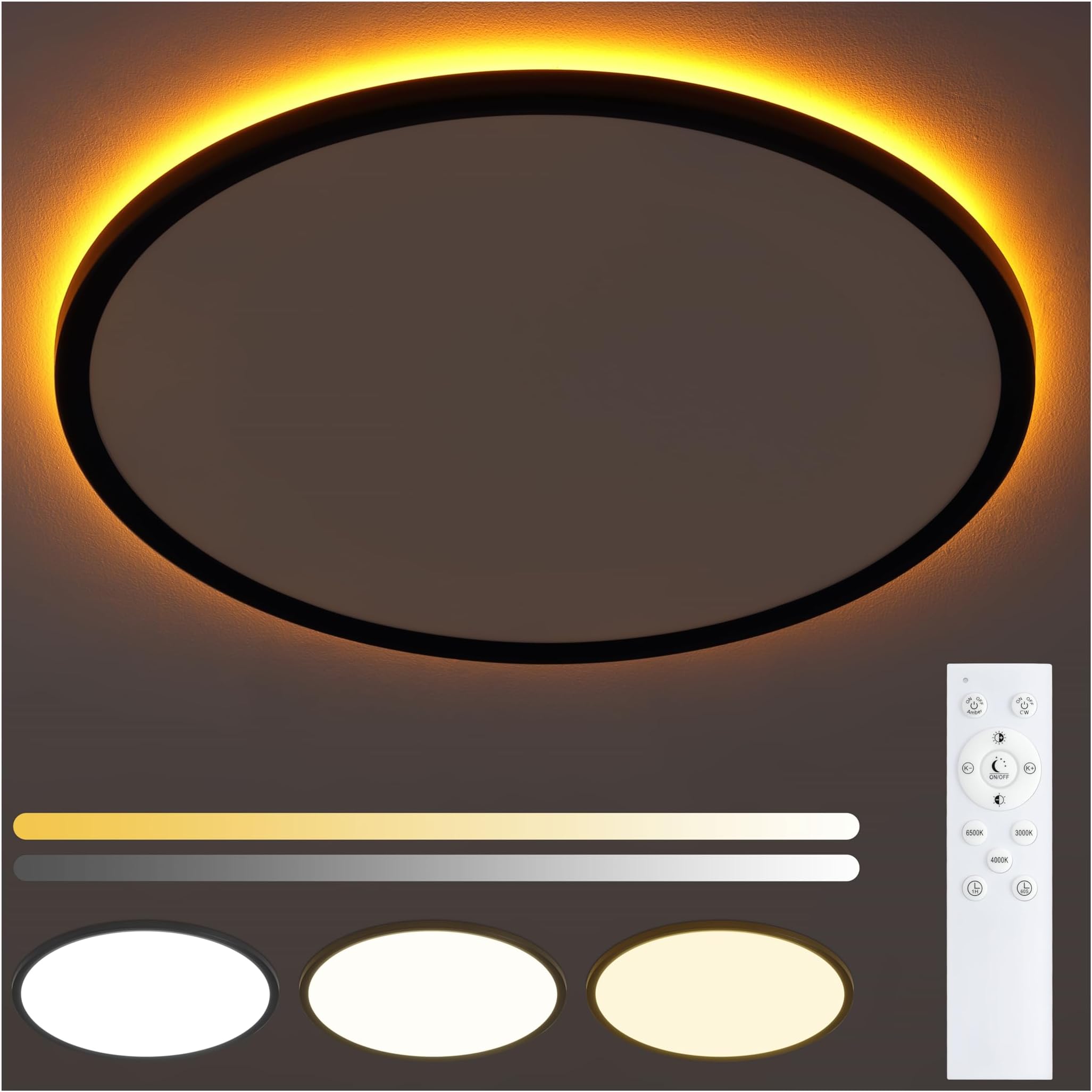 19inch Flush Mount Ceiling Light with Night Light