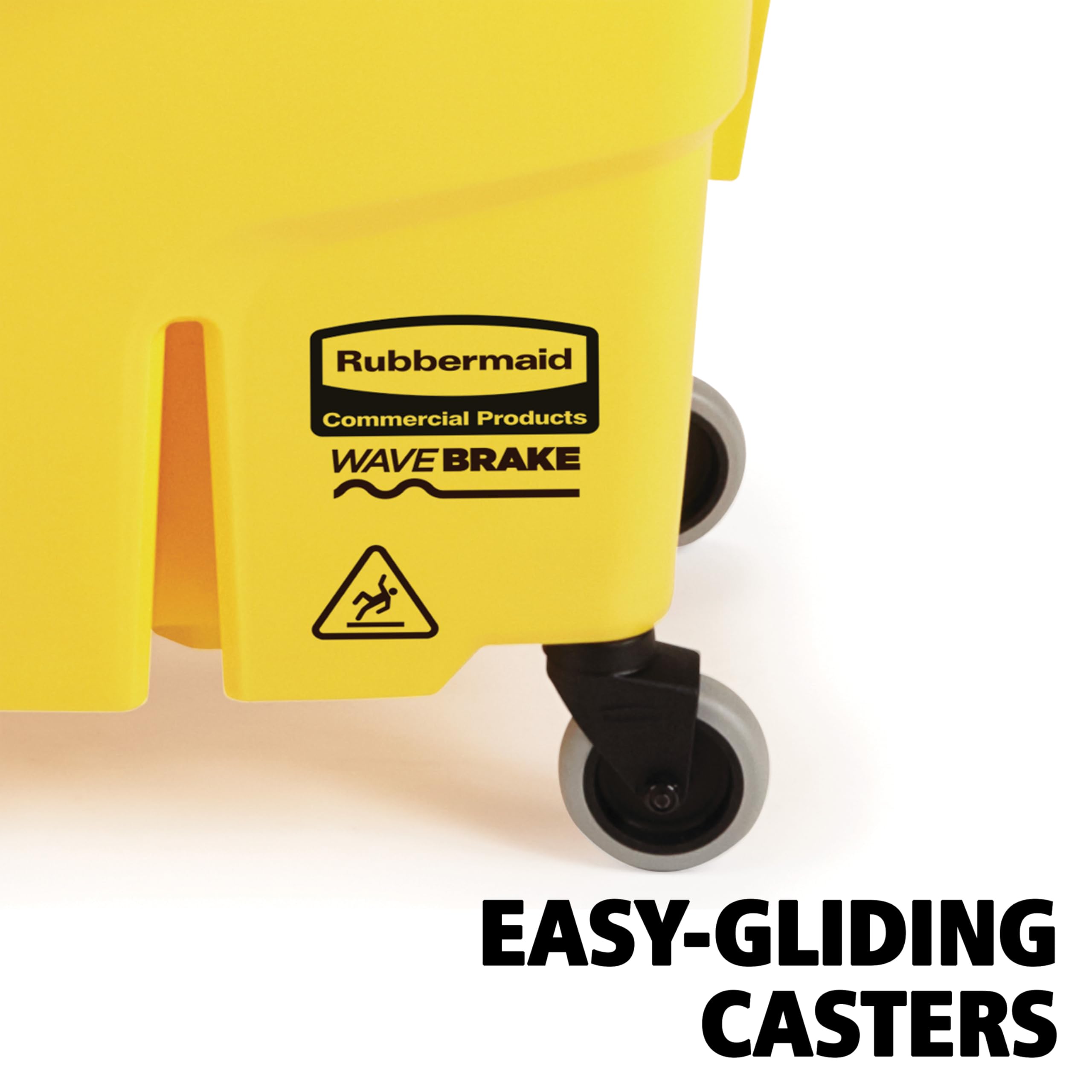 Rubbermaid Commercial WaveBrake - Benna e strizzatore laterale per freni, 26 litri, colore: Giallo (FG748000)