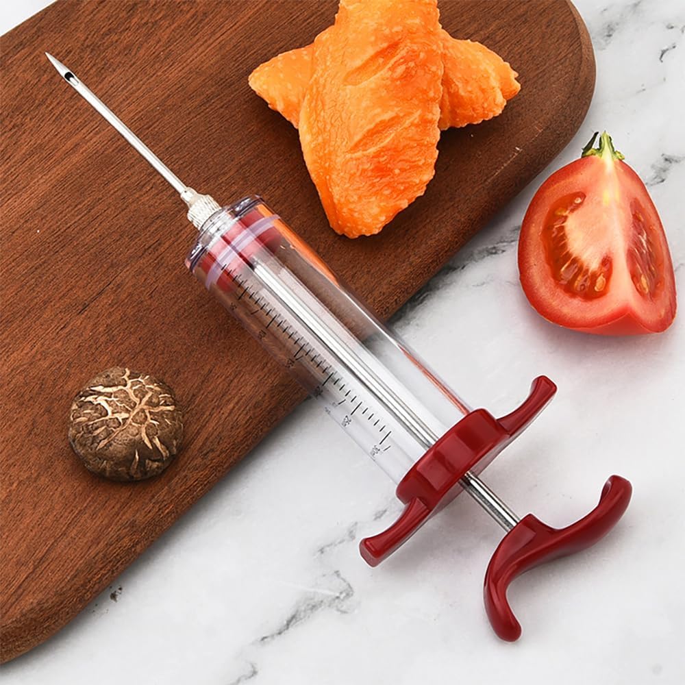 Mikim Turkey Injector Syringe Set for Seasoning, Red 1oz