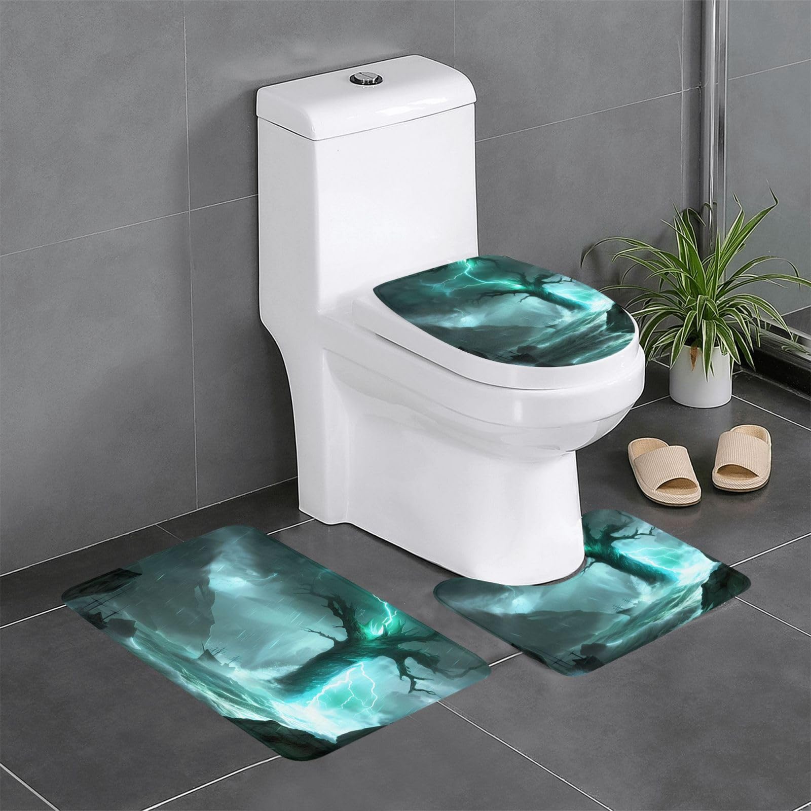 Tapis de bain antidérapant lot de 3 haute absorption pour sécurité et confort 61x40cm