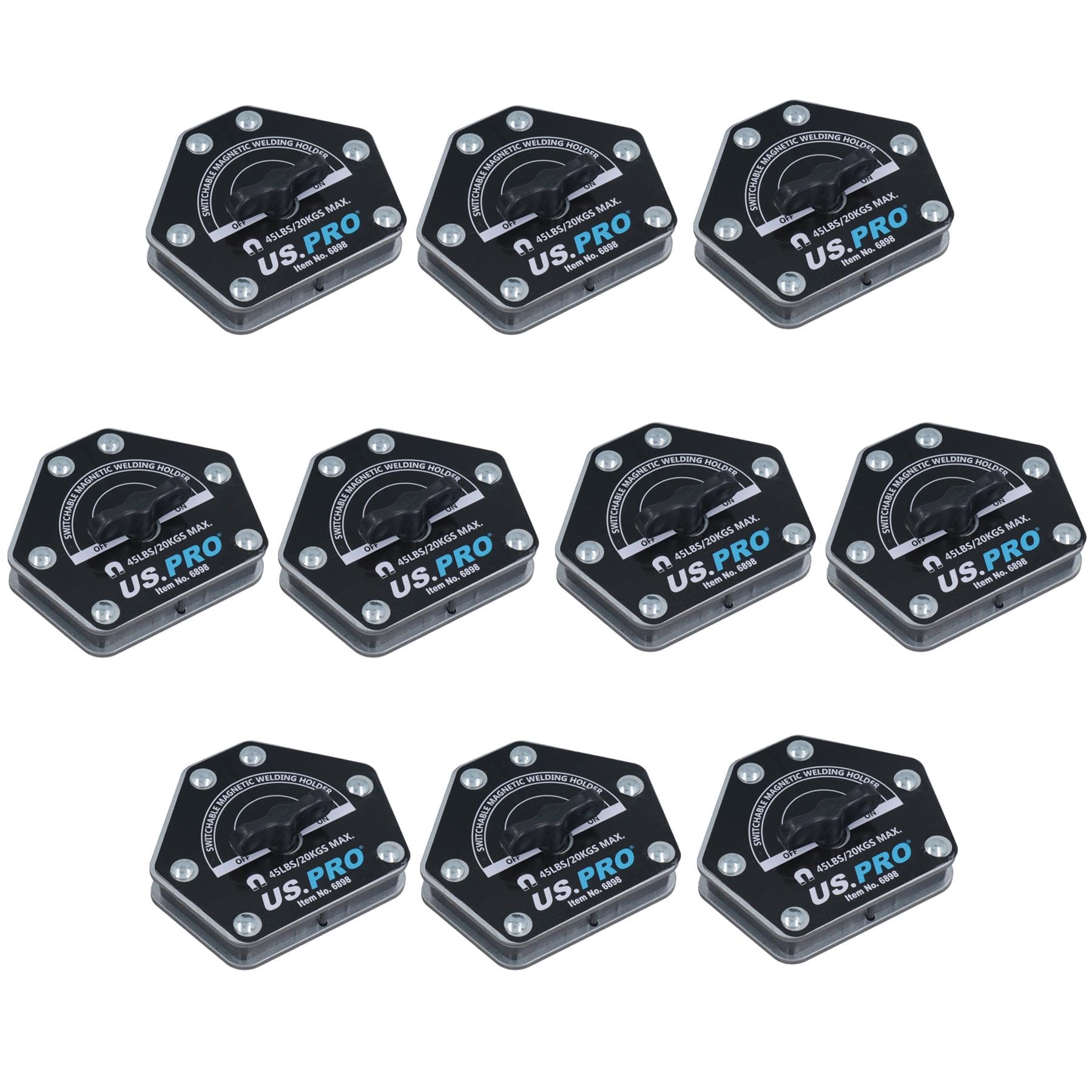 AB Tools 45lb Switchable On Off Magnetic Magnet Welding Holder Support 6 Angles 10pc