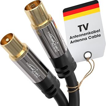 KabelDirekt 2m Coaxial Aerial/Antenna Cable (Male to Female, 75 Ohm, for TV, HDTV, radio, DVB-T2, DVB-C, DVB-S) PRO Series | 