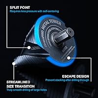 Vista 8 de Step Drill Bit for Metal Set, 1/4" - 2-1/2"Large Step Bit, M35 HSS Impact Tough Step Bits for Metal, 1/2" Shank Unibit Step Drill Bits, Stainless