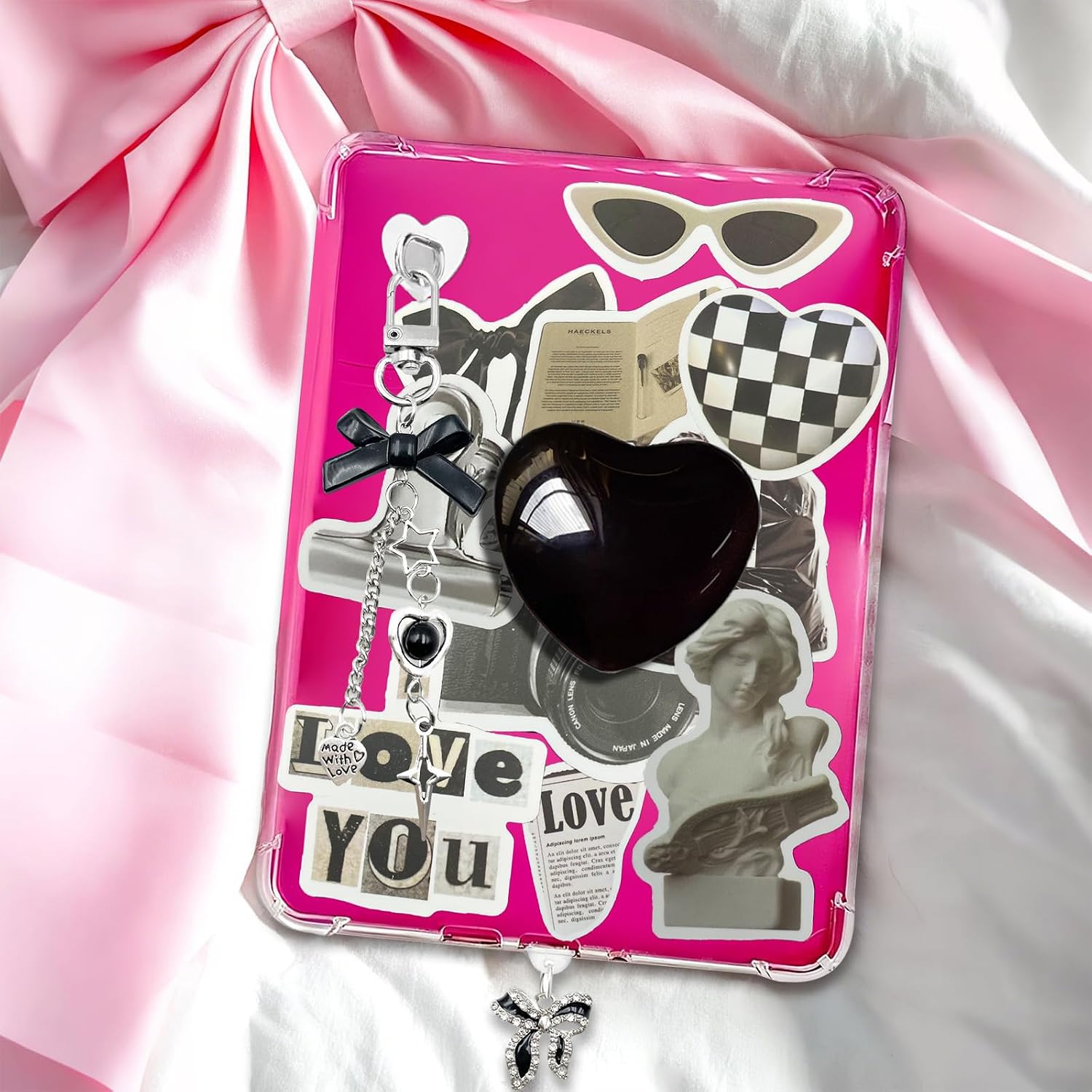 Cute Charms Set for Kindle,Including Dust Plug Charm Type C/USB C,Star Grip Holder,Bling Keychains with Hook,Charms Compatible for Kindle/E-Reader/Phone