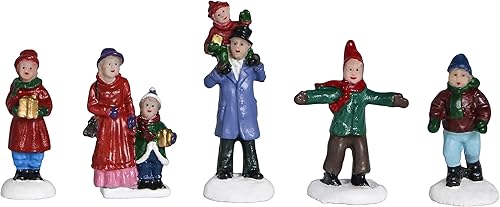 Juego de 5 figuras de aldea de Navidad, complemento perfecto para tus decoraciones de interiores de Navidad y exhibiciones de pueblo de nieve