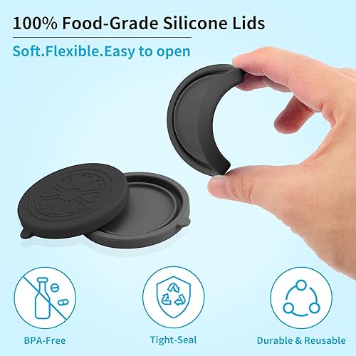 Miniatura 24 de Oui - Tapas de silicona para tarros de yogur, paquete de 36 fundas coloridas para tarros de vidrio de yogur Oui de 5 onzas, perfectas para botellas