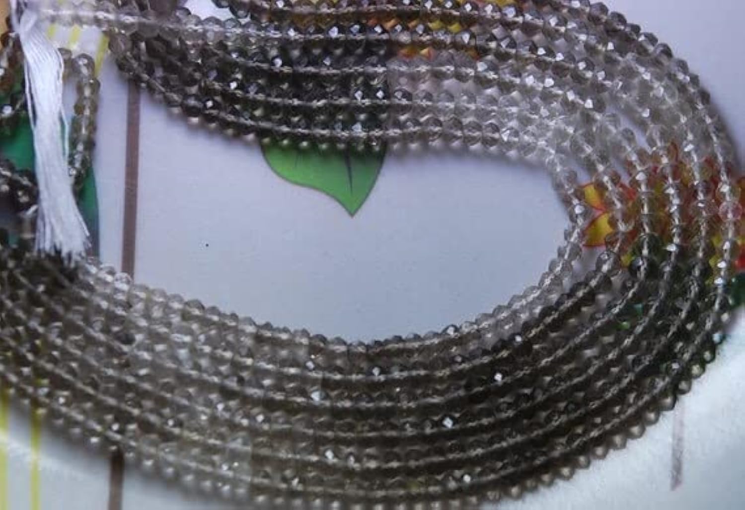 Quartz fumé facetté 3.5mm rondelles de perles naturelles sur fil 13 pouces pour bijoux