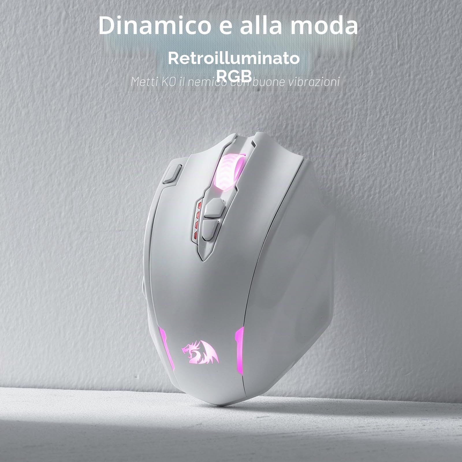 Redragon M913 Impact Elite Mouse MMO Wireless/Cablato | 16000 DPI RGB 16 tasti programmabili 12 tasti laterali batteria 45h sensore ottico professionale