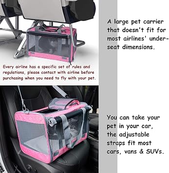 GAPZER Pet Carrier for Large and Medium Cats, Soft-Sided Pet Carrier for Big Medium Cats and Puppy, Dog Carriers Cat Carriers,Pet Privacy Protection Travel Carrier