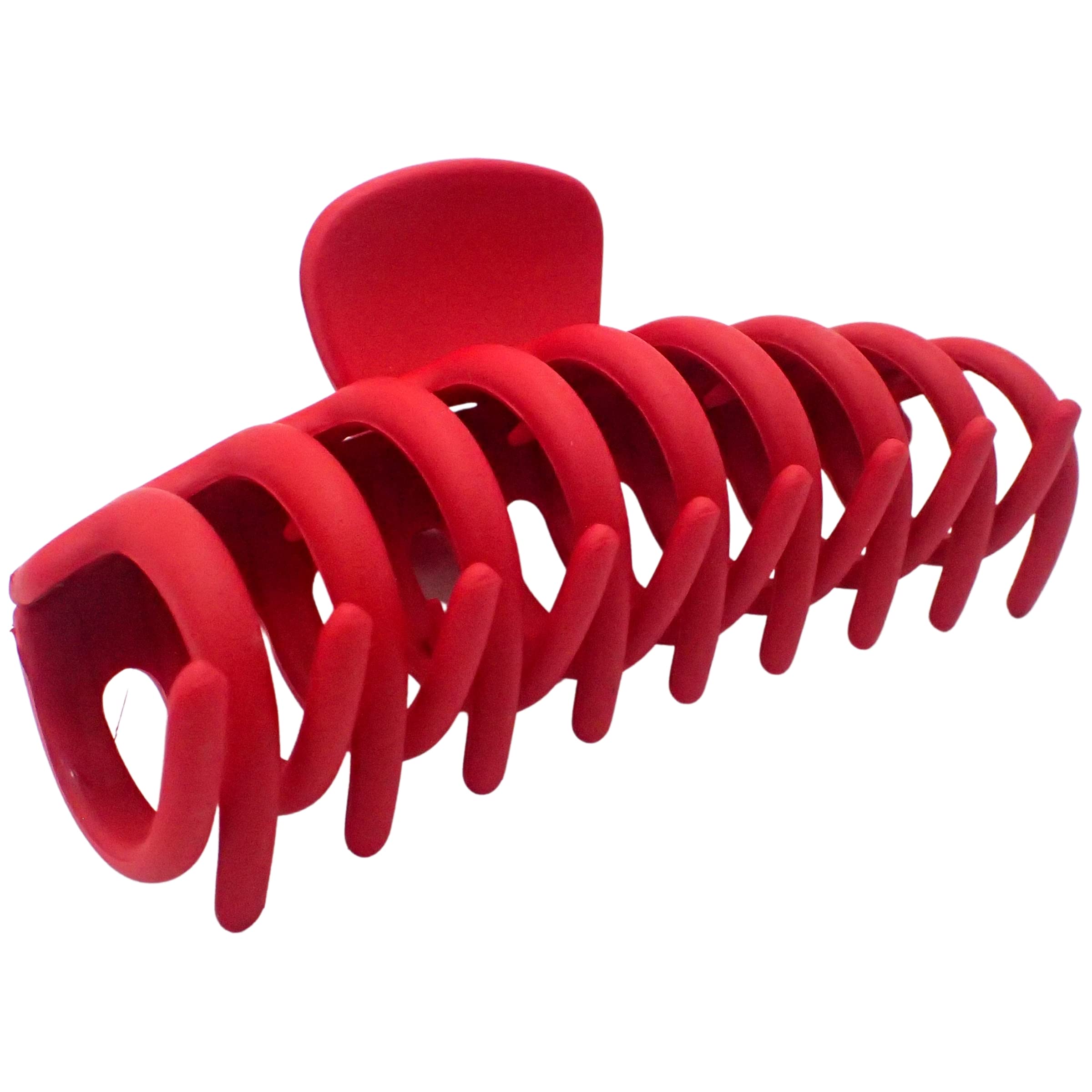 Topkids Accessories Sausage Hair Claw Clips for Women and Girls, Hair Accessories for Women, Large Hair clips, Hair Styling Tools, Hair Clips Women, Large Claw clips (Red)