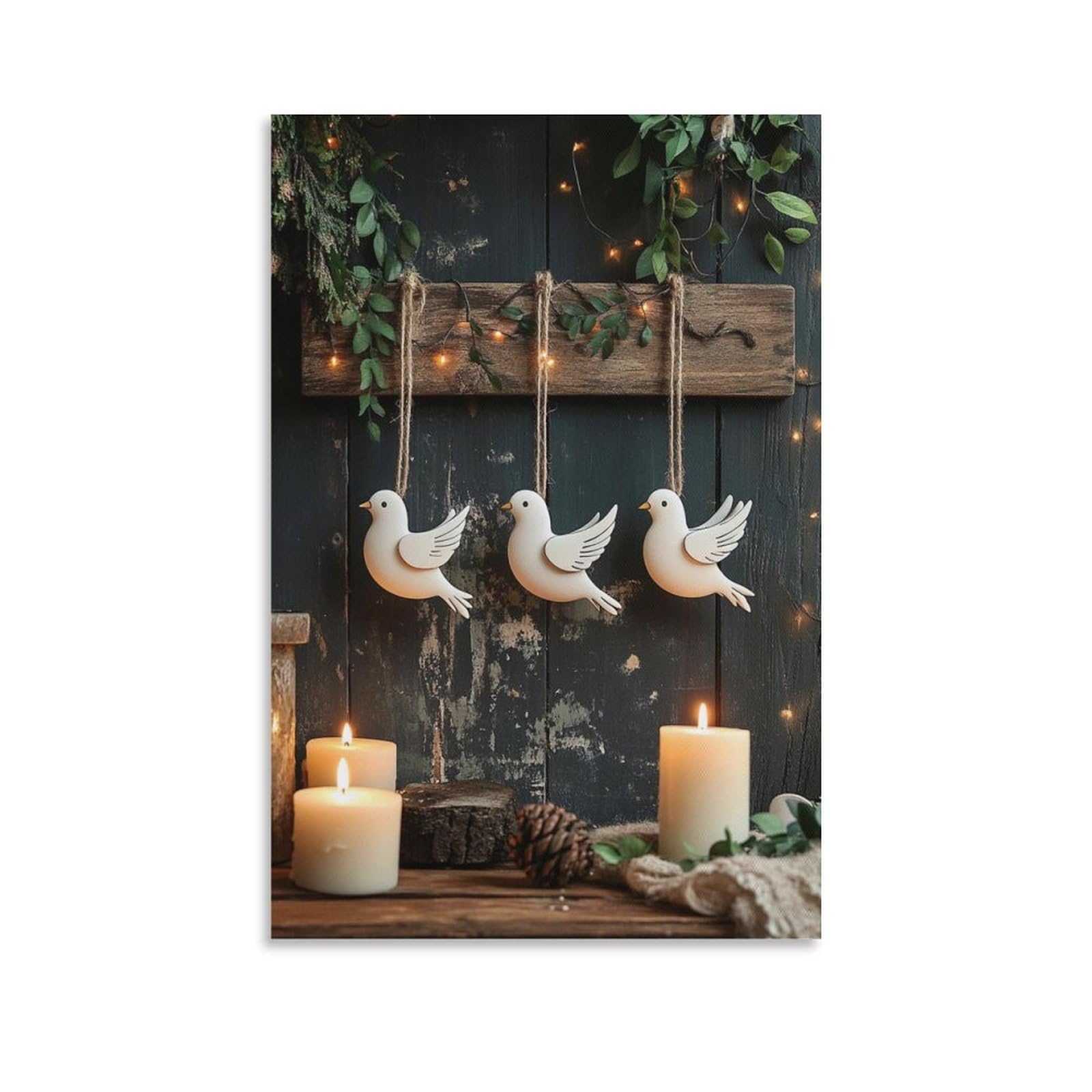 UTGN Dove of Peace Ornament Canvas Poster Wall Art Decor Print Picture Paintings for Living Room Bedroom Decoration 20x30inch(50x75cm)